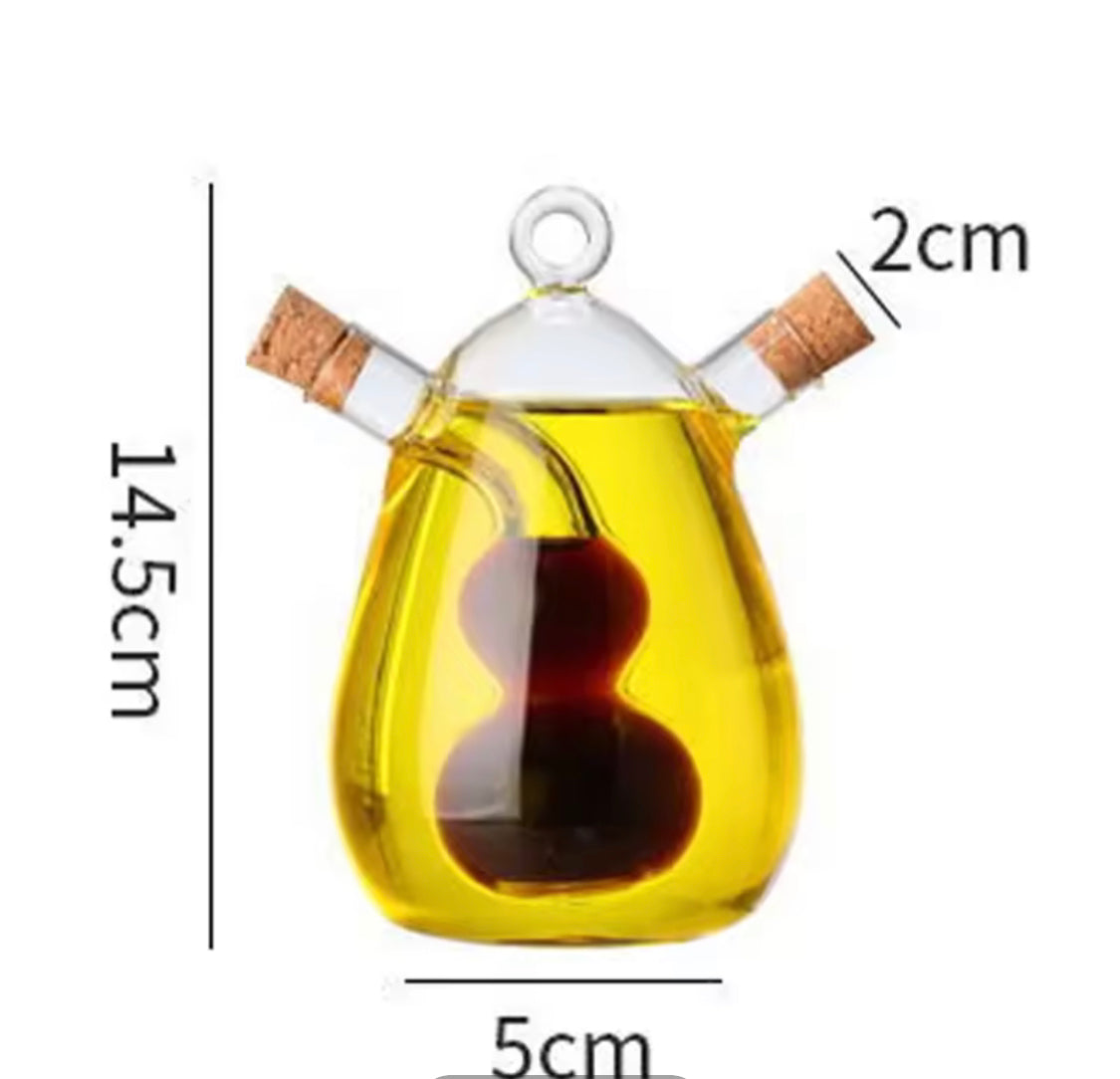 2 In 1 Glass Oil Bottle , Multipurpose Glass Bottle Jar, Creative Double Mouth Glass Seasoning Oil Pot, Double Oil Dispenser With Cork 2 In 1 Glass Oil Bottle , Multipurpose Glass Bottle Jar, Creative Double Mouth Glass Seasoning Oil Pot, Double Oil Dispenser With Cork